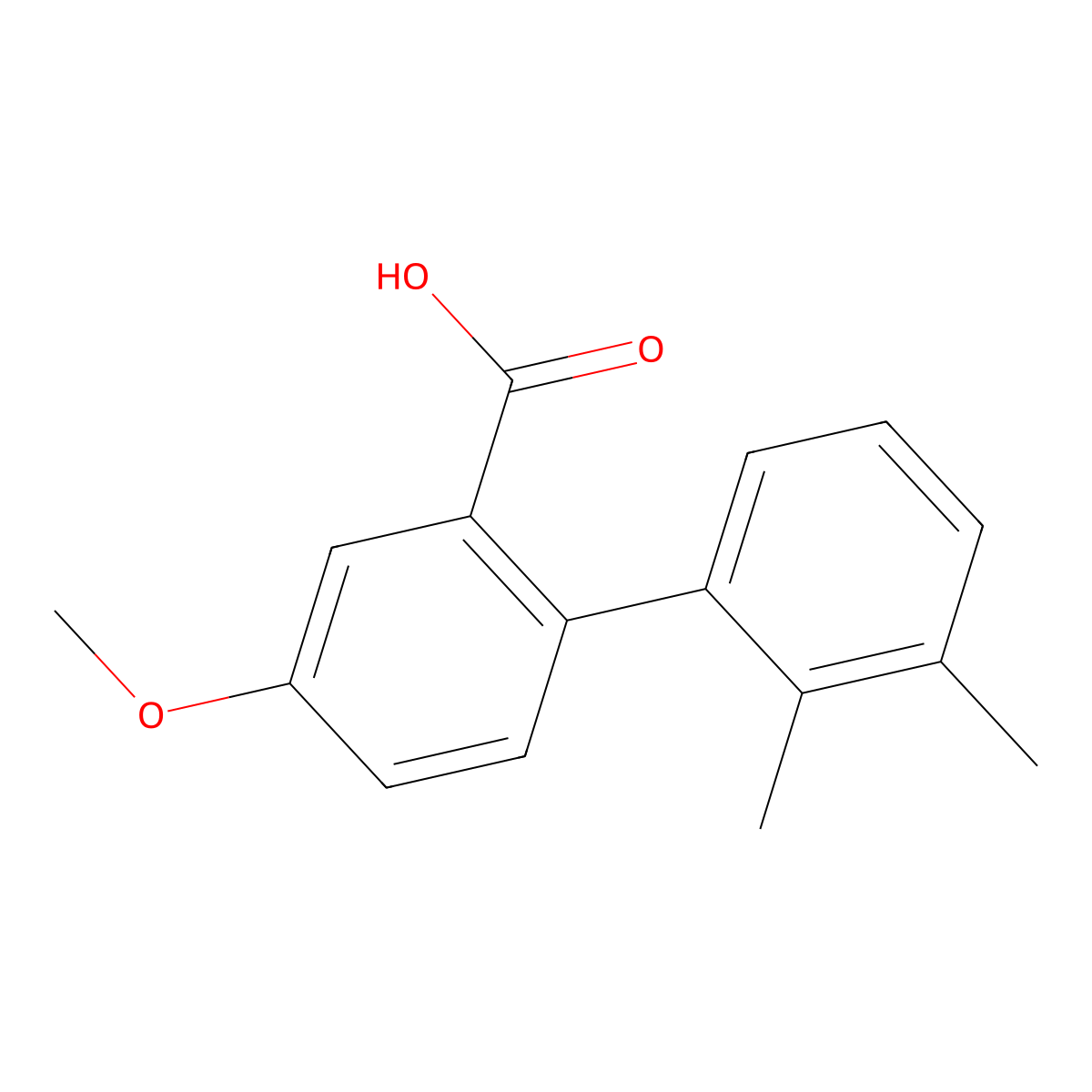 2-(2,3-Dimethylphenyl)-5-methoxybenzoic acid molecular structure, CAS 1261946-85-3