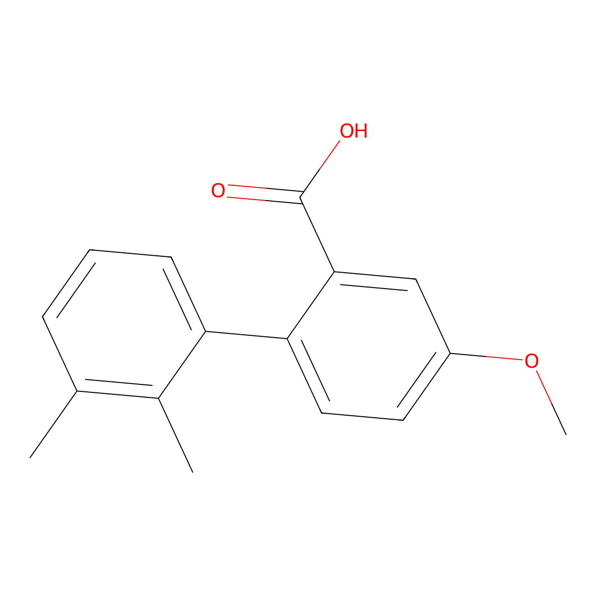 2-(2,3-Dimethylphenyl)-5-methoxybenzoic acid molecular structure, CAS 1261946-85-3