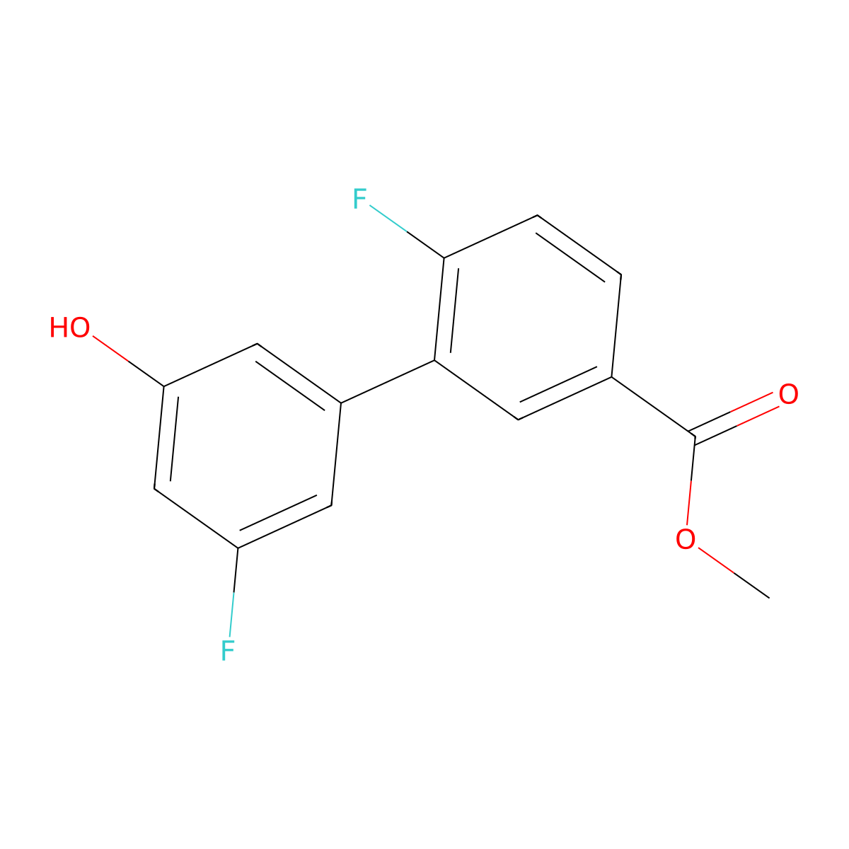 3-Fluoro-5-(2-fluoro-5-methoxycarbonylphenyl)phenol molecular structure, CAS 1261946-94-4
