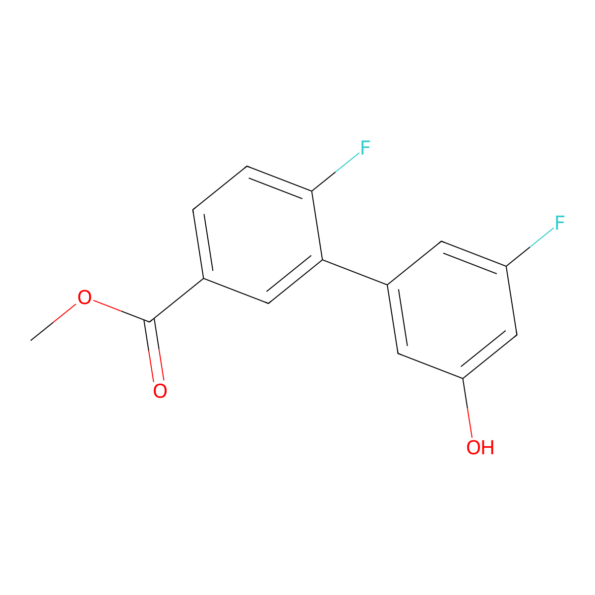 3-Fluoro-5-(2-fluoro-5-methoxycarbonylphenyl)phenol molecular structure, CAS 1261946-94-4