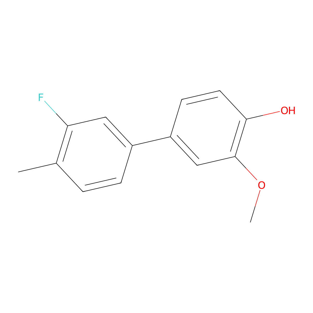 4-(3-Fluoro-4-methylphenyl)-2-methoxyphenol molecular structure, CAS 1261946-96-6