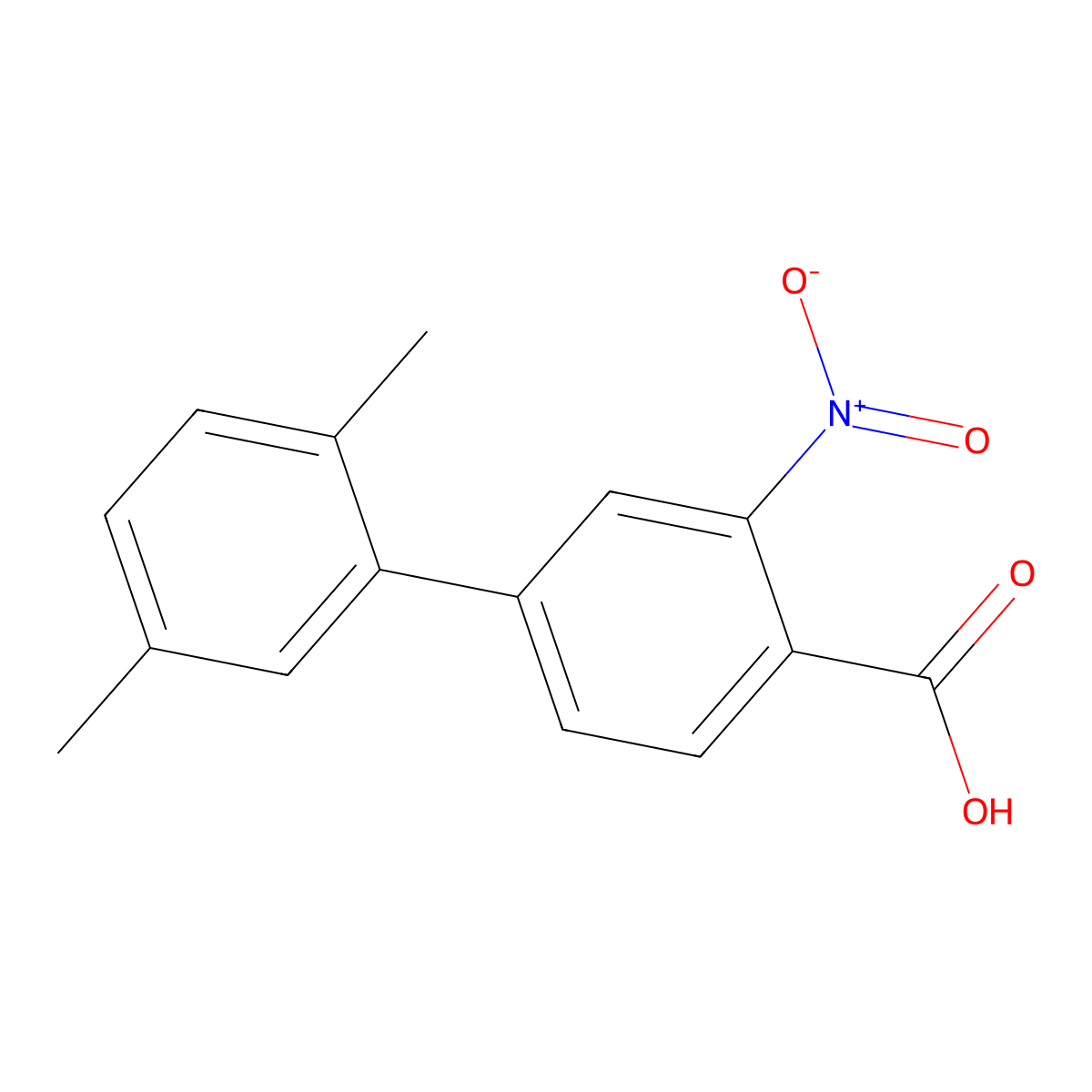 4-(2,5-Dimethylphenyl)-2-nitrobenzoic acid molecular structure, CAS 1261947-03-8