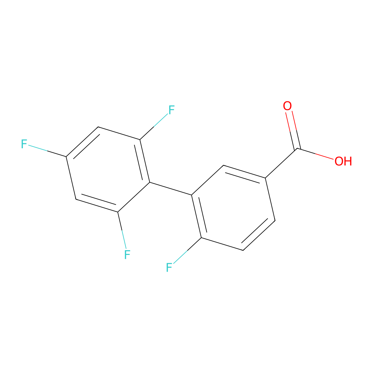 4-Fluoro-3-(2,4,6-trifluorophenyl)benzoic acid molecular structure, CAS 1261947-09-4