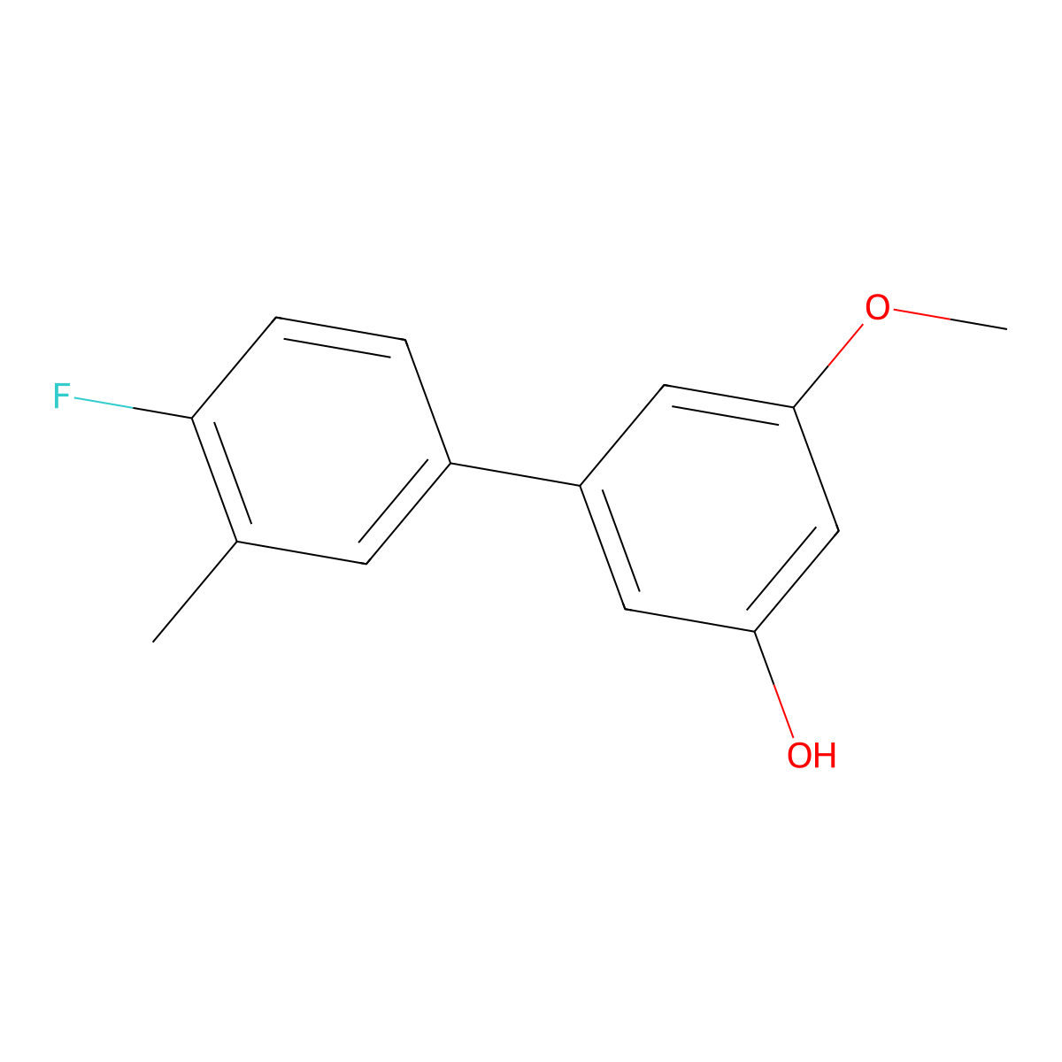 4'-Fluoro-5-methoxy-3'-methyl[1,1'-biphenyl]-3-ol molecular structure, CAS 1261947-10-7
