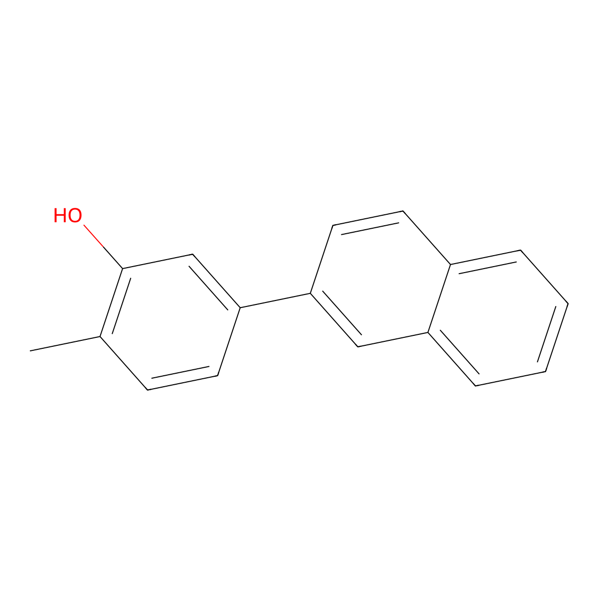 2-Methyl-5-(naphthalen-2-YL)phenol molecular structure, CAS 1261947-11-8