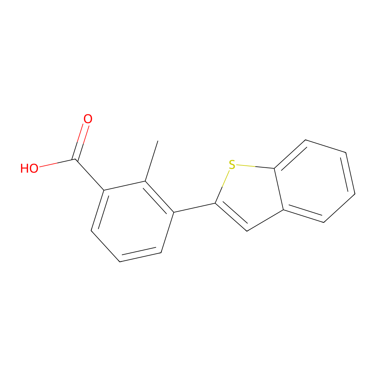3-[Benzo(B)thiophen-2-YL]-2-methylbenzoic acid molecular structure, CAS 1261947-21-0