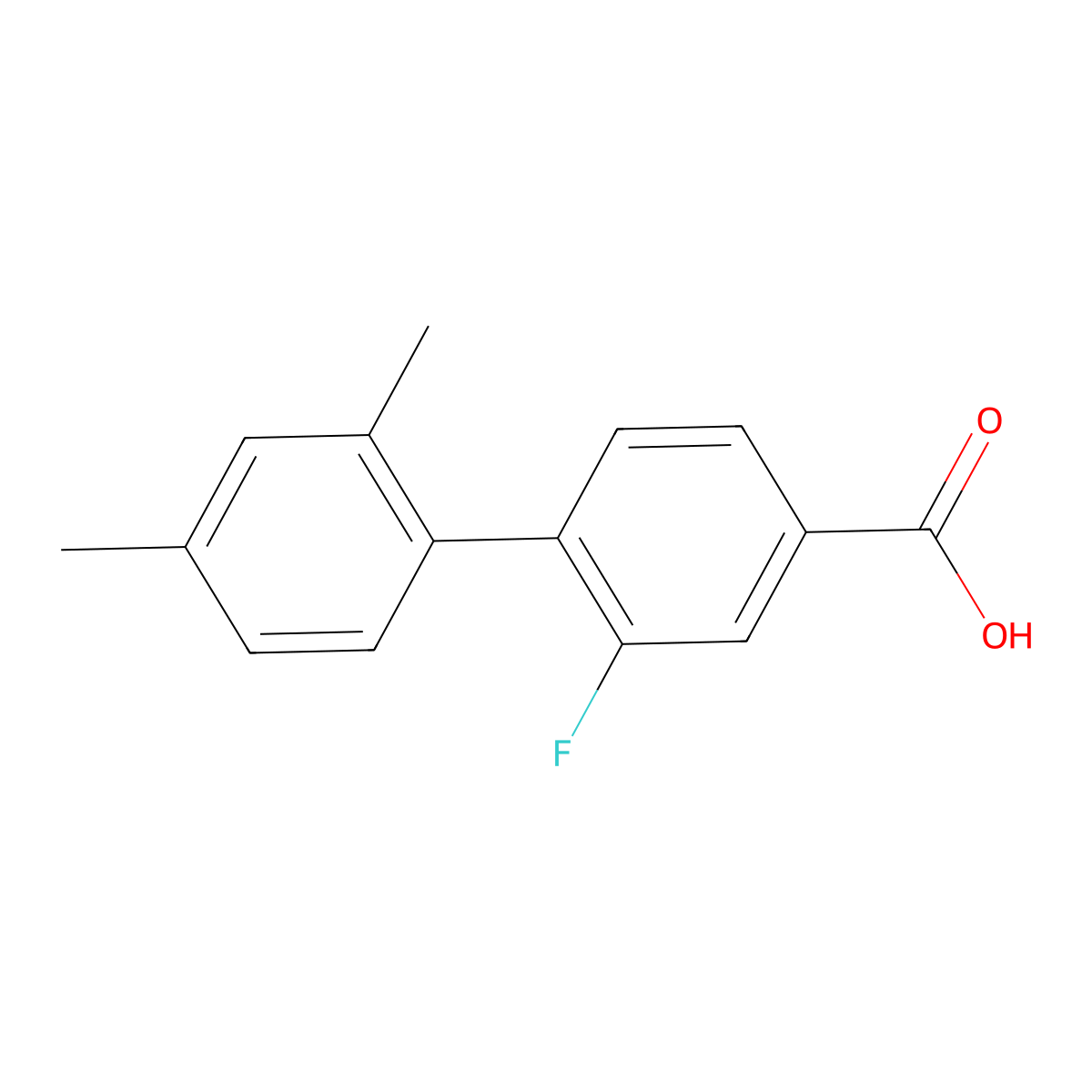 4-(2,4-Dimethylphenyl)-3-fluorobenzoic acid molecular structure, CAS 1261947-29-8