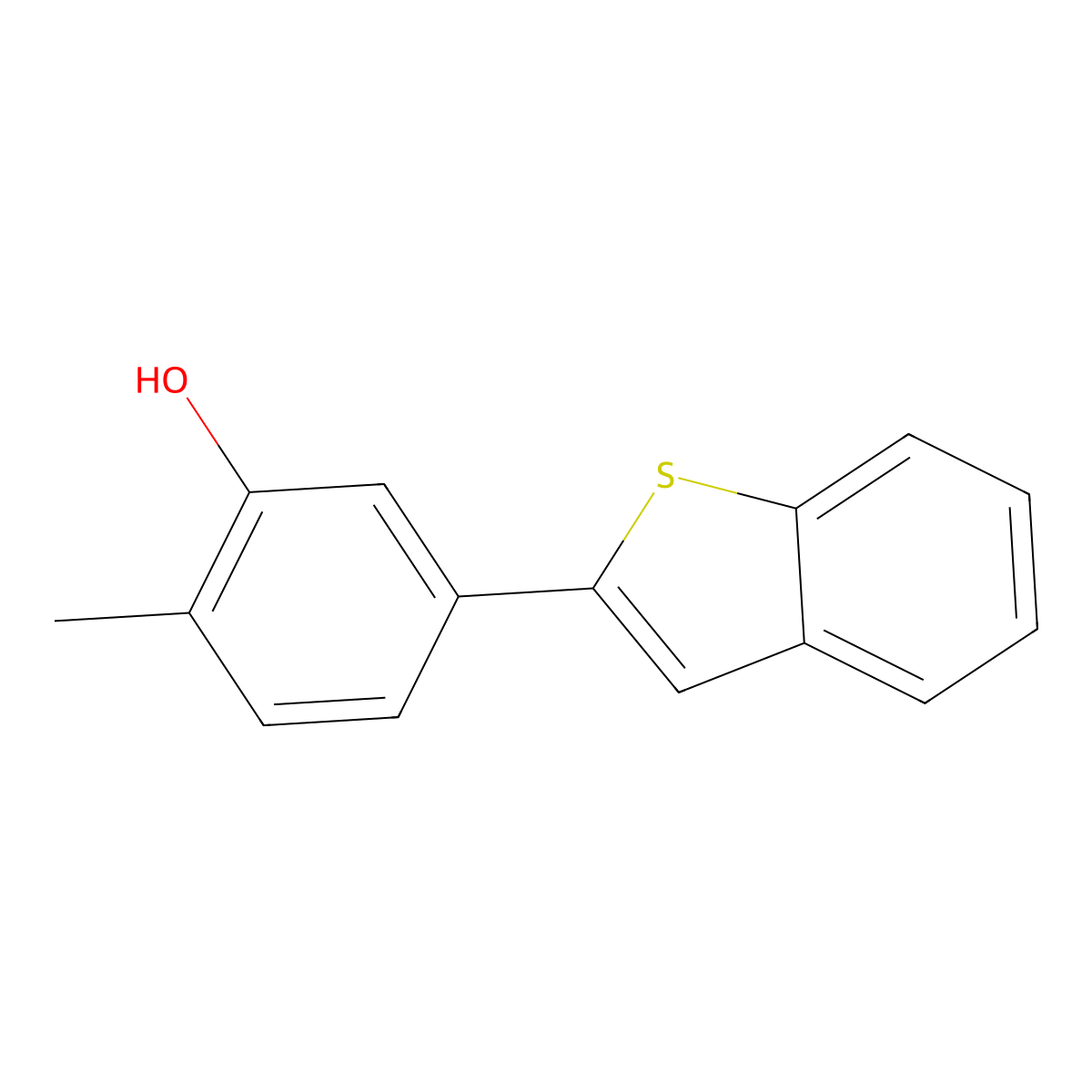 5-[Benzo(b)thiophen-2-yl]-2-methylphenol molecular structure, CAS 1261947-30-1