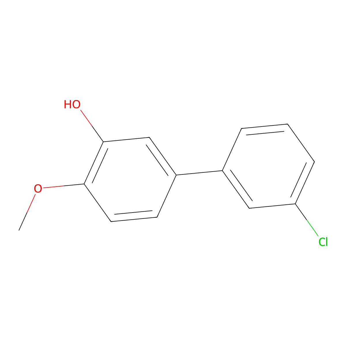5-(3-Chlorophenyl)-2-methoxyphenol molecular structure, CAS 1261947-38-9