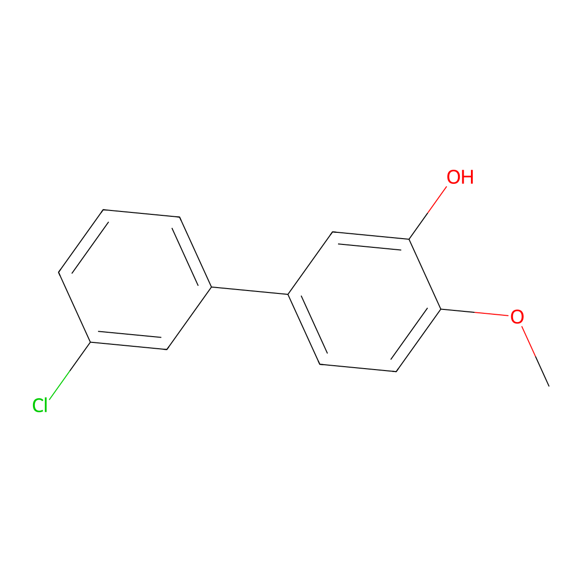 5-(3-Chlorophenyl)-2-methoxyphenol molecular structure, CAS 1261947-38-9