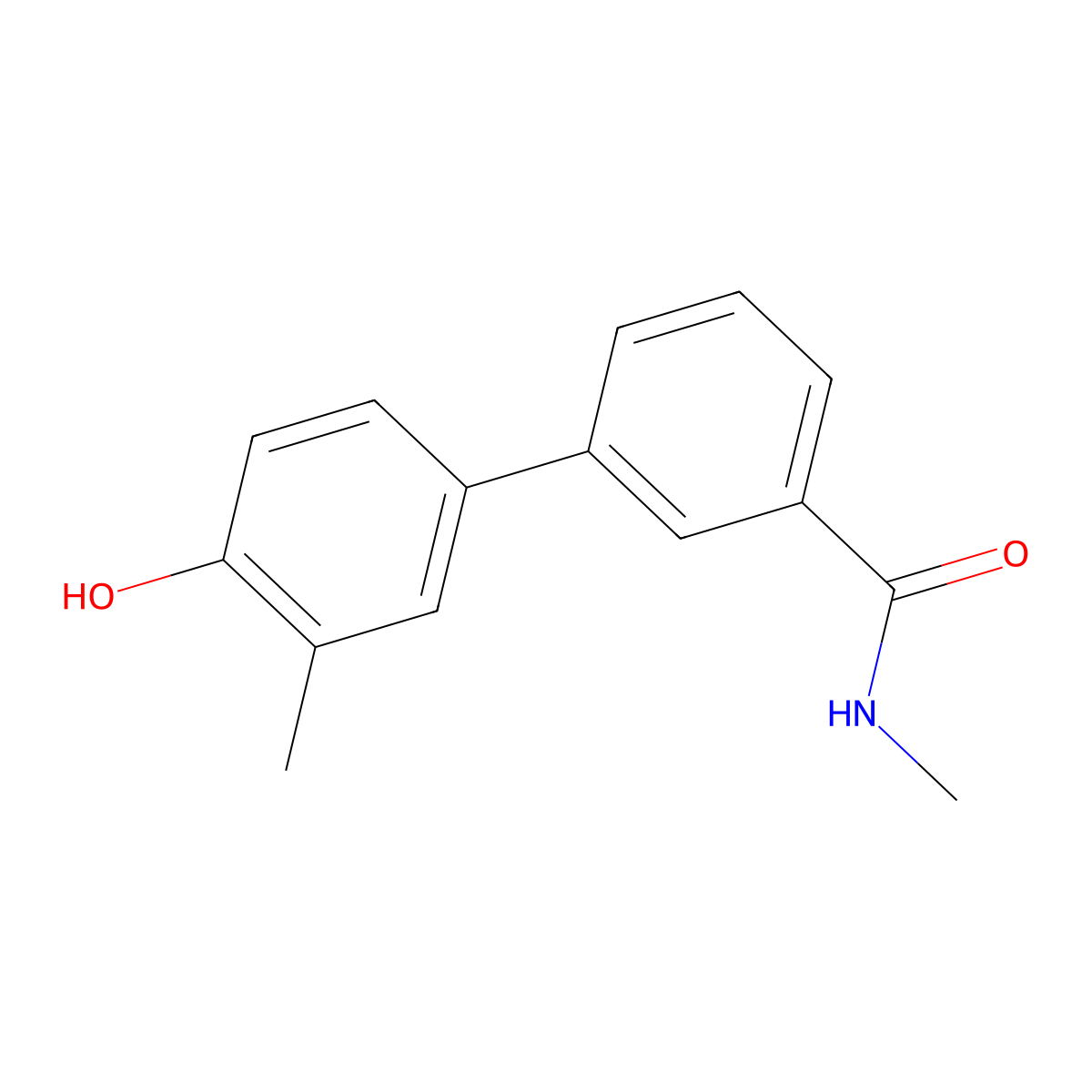 2-Methyl-4-[3-(N-methylaminocarbonyl)phenyl]phenol molecular structure, CAS 1261947-42-5