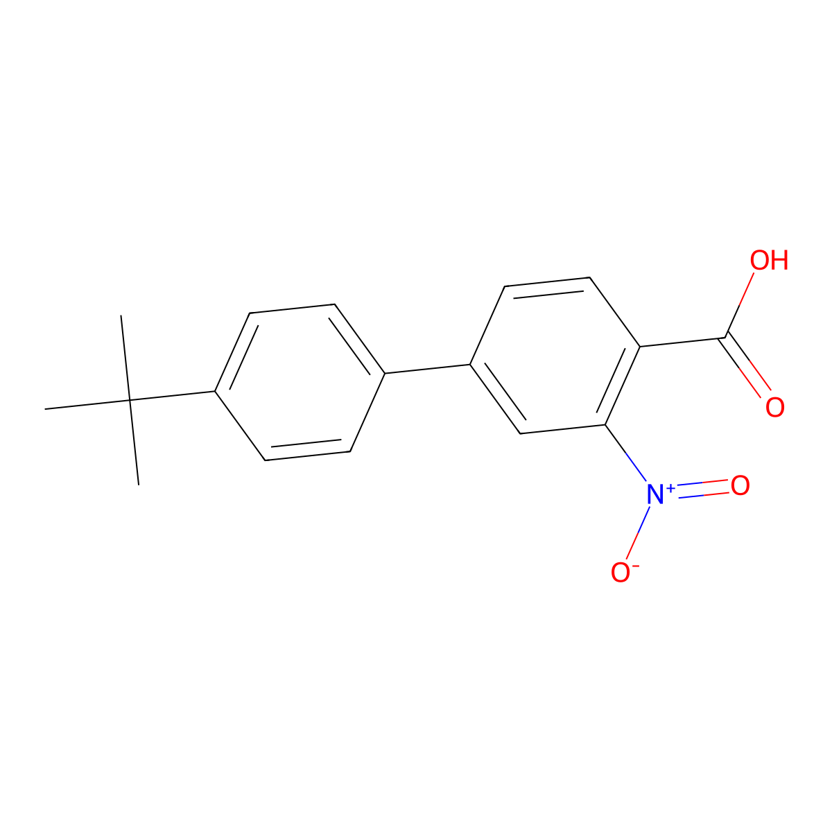 2-Nitro-4-(4-T-butylphenyl)benzoic acid molecular structure, CAS 1261947-48-1
