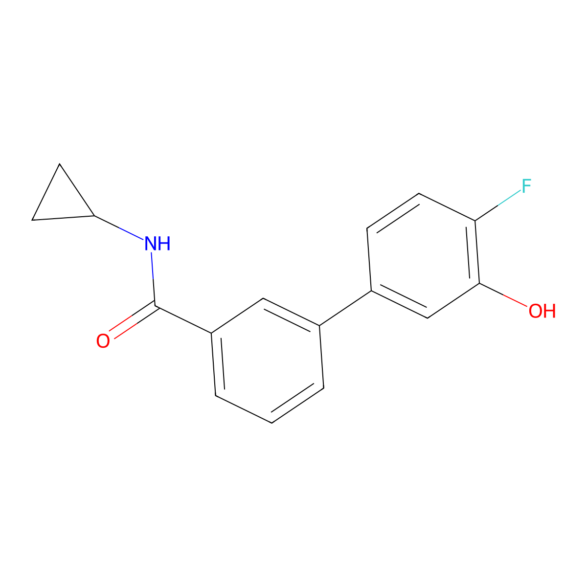 5-[3-(Cyclopropylaminocarbonyl)phenyl]-2-fluorophenol molecular structure, CAS 1261947-51-6