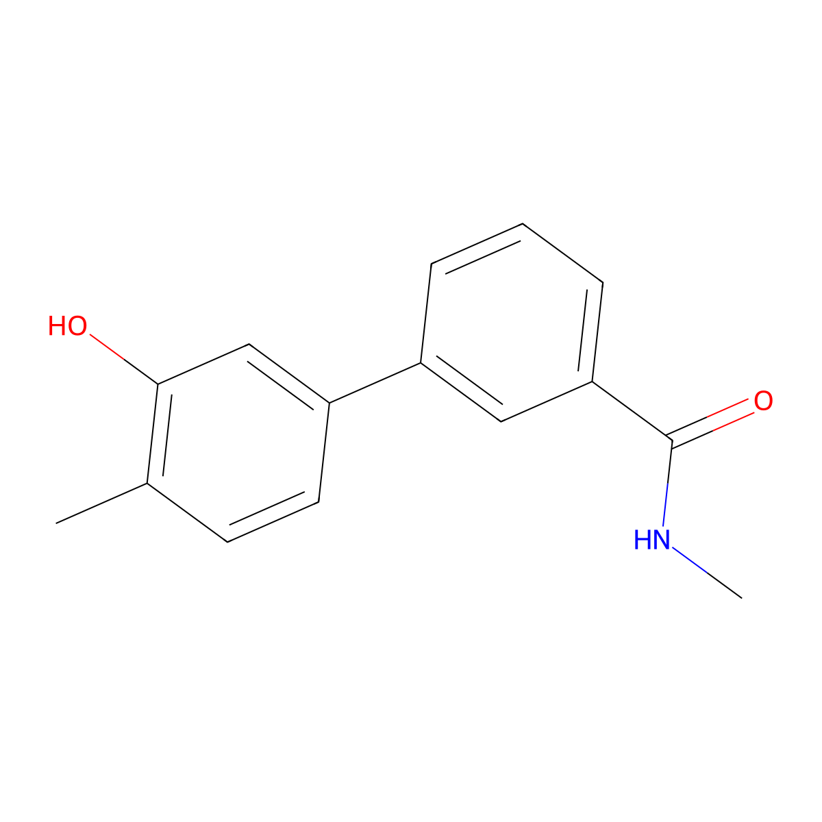2-Methyl-5-[3-(N-methylaminocarbonyl)phenyl]phenol molecular structure, CAS 1261947-55-0