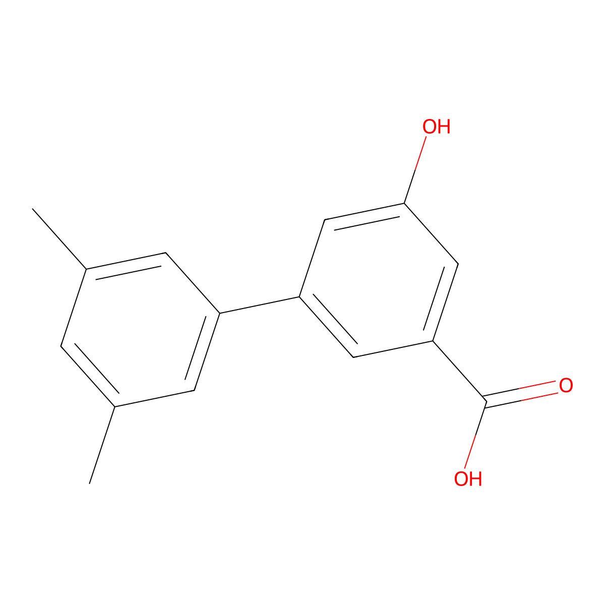 3-(3,5-Dimethylphenyl)-5-hydroxybenzoic acid molecular structure, CAS 1261947-58-3