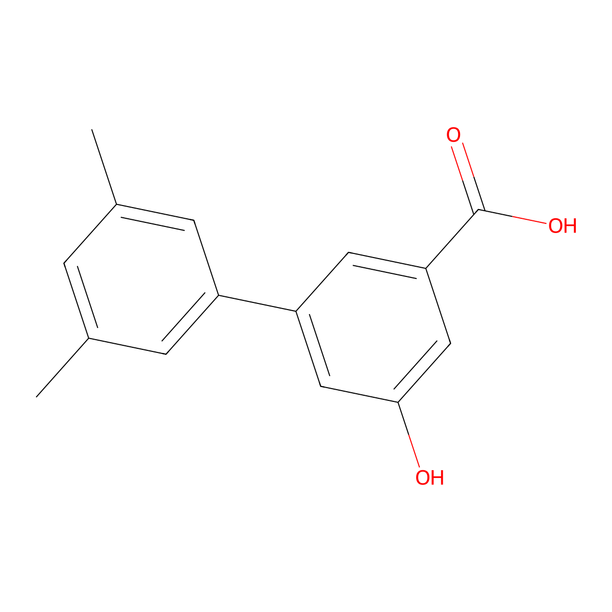 3-(3,5-Dimethylphenyl)-5-hydroxybenzoic acid molecular structure, CAS 1261947-58-3