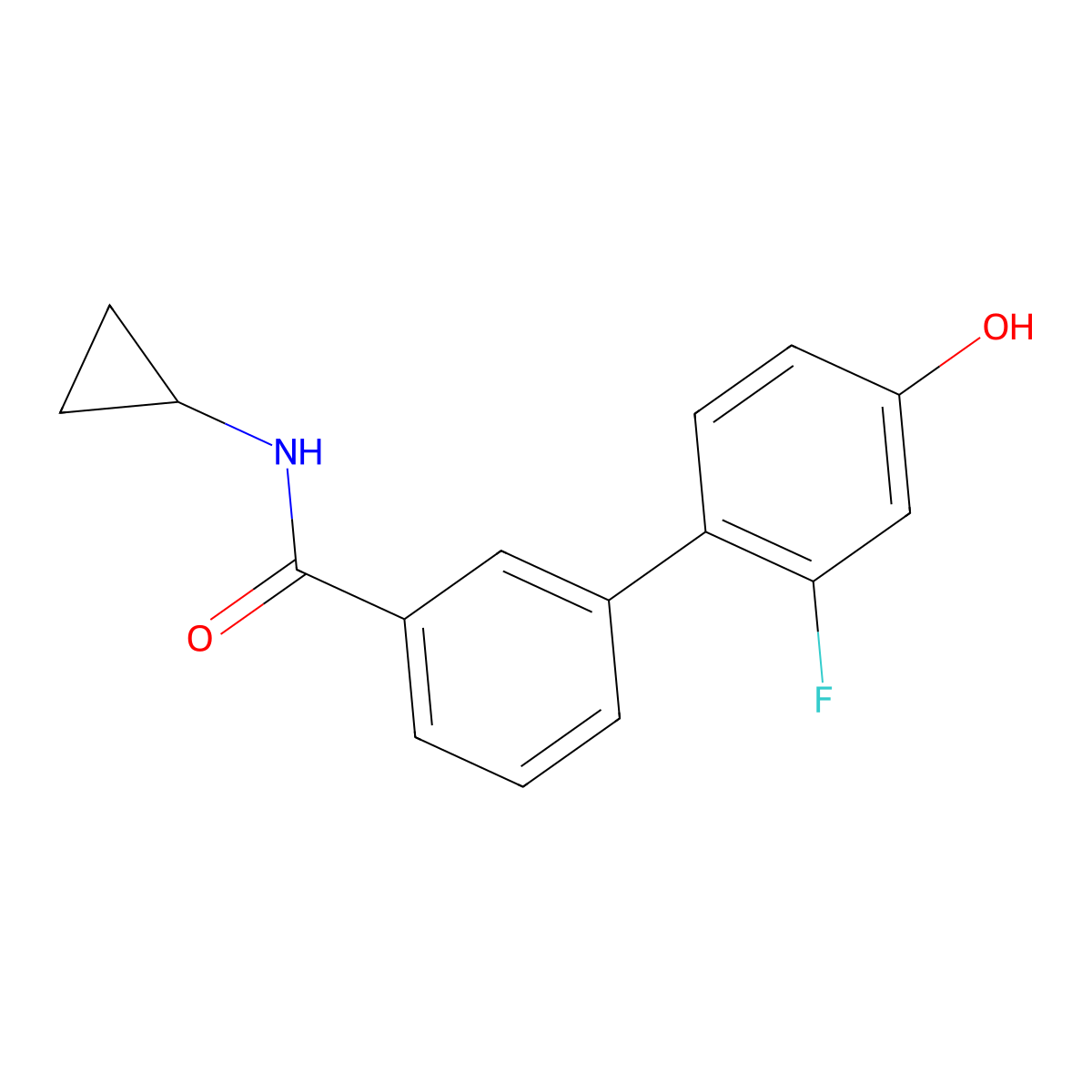 4-[3-(Cyclopropylaminocarbonyl)phenyl]-3-fluorophenol molecular structure, CAS 1261947-60-7