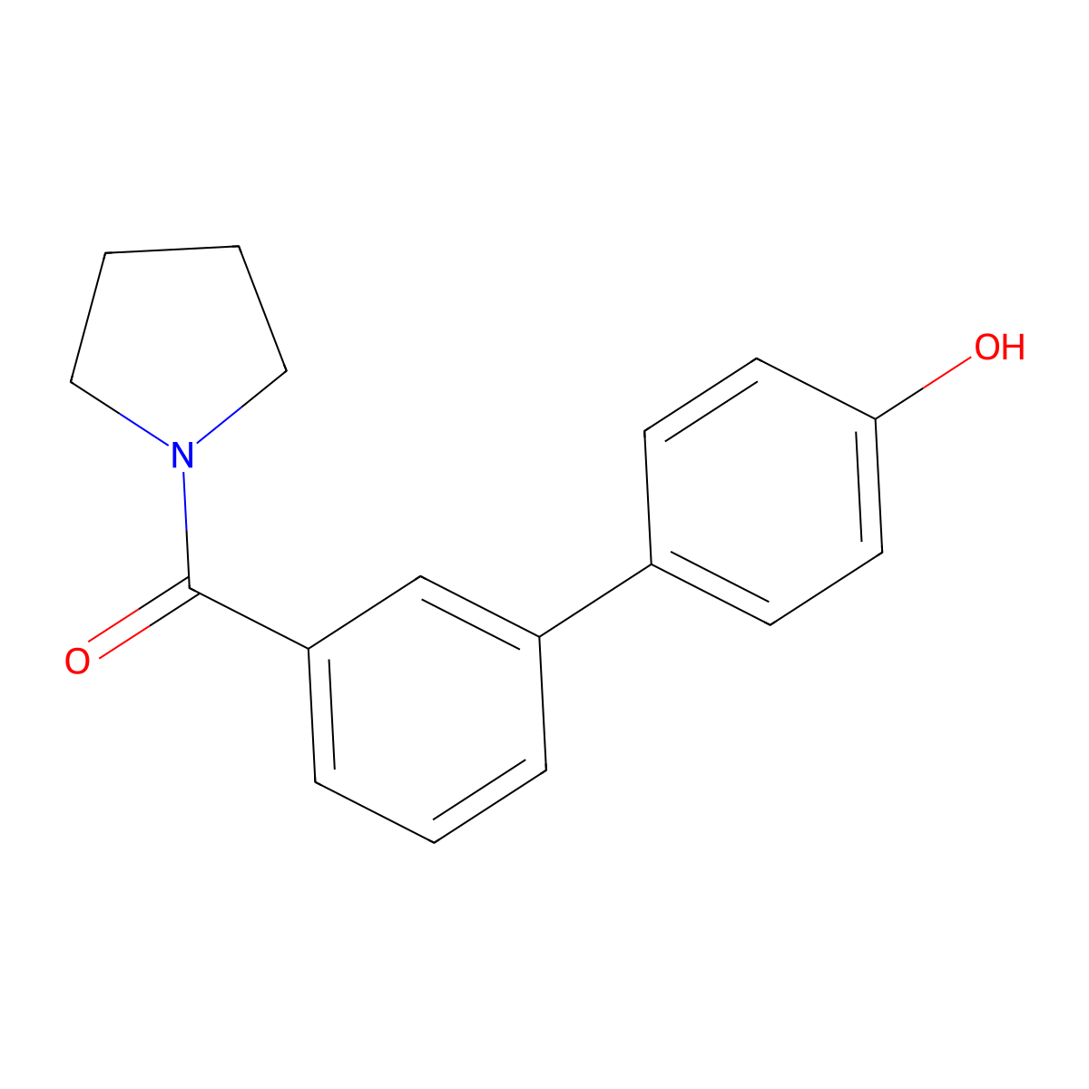4-(3-Pyrrolidinylcarbonylphenyl)phenol molecular structure, CAS 1261947-62-9