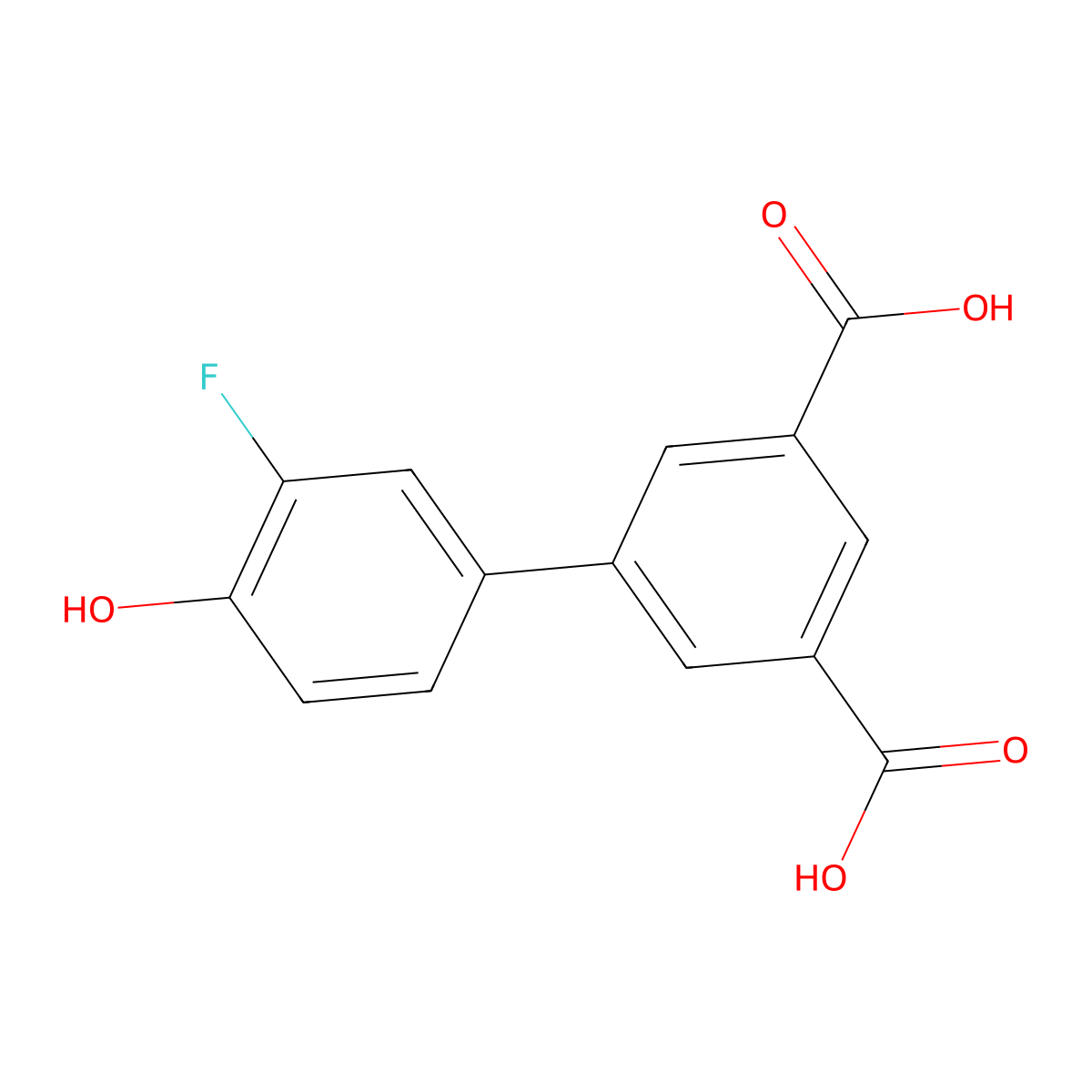 4-(3,5-Dicarboxyphenyl)-2-fluorophenol molecular structure, CAS 1261947-66-3