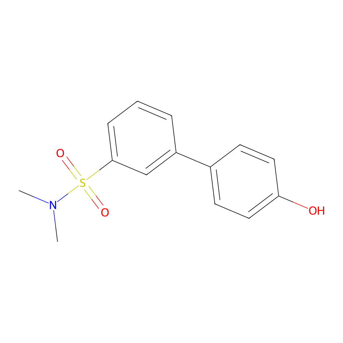 4'-Hydroxy-N,N-dimethyl-[1,1'-biphenyl]-3-sulfonamide molecular structure, CAS 1261947-72-1