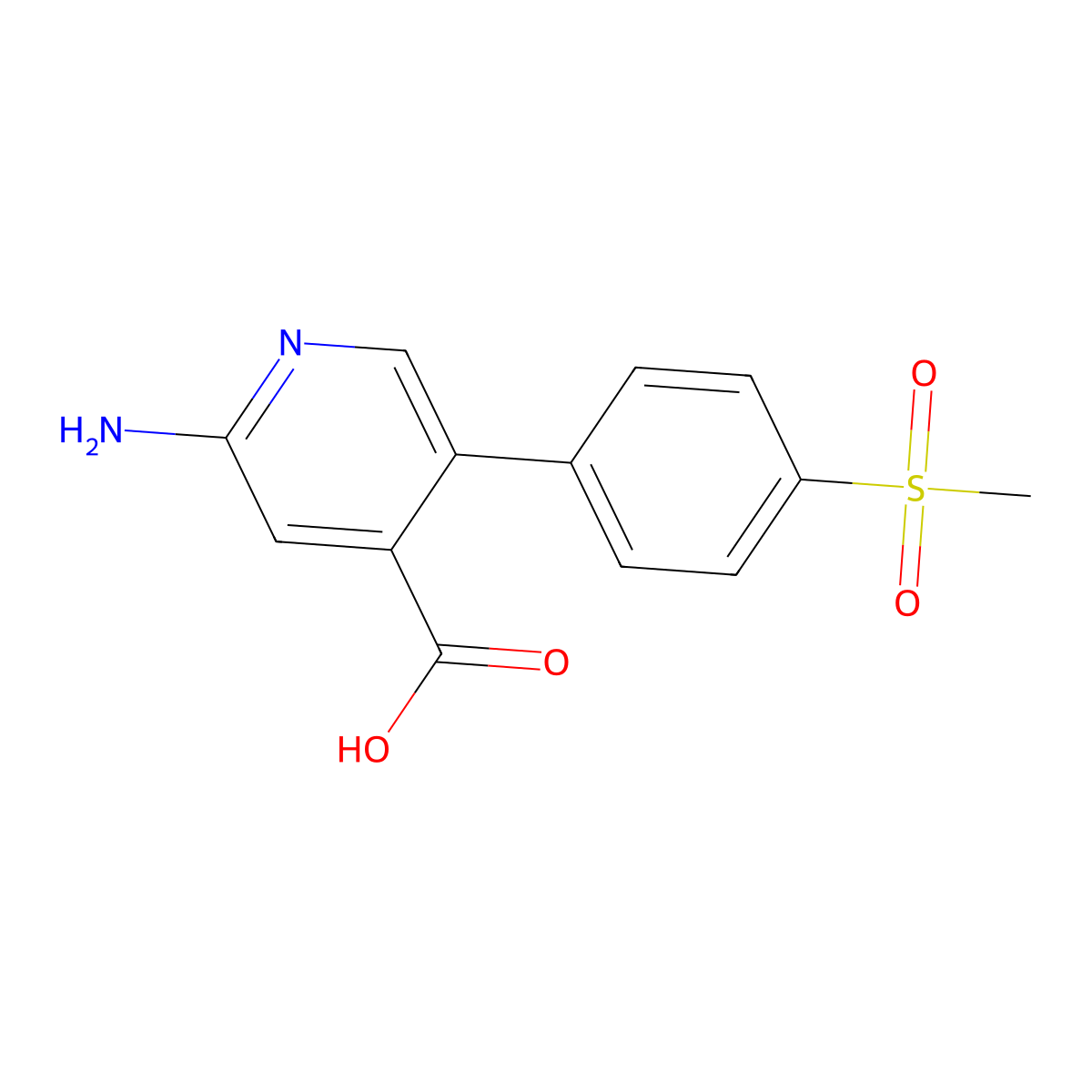 2-Amino-5-(4-methylsulfonylphenyl)isonicotinic acid molecular structure, CAS 1261947-75-4
