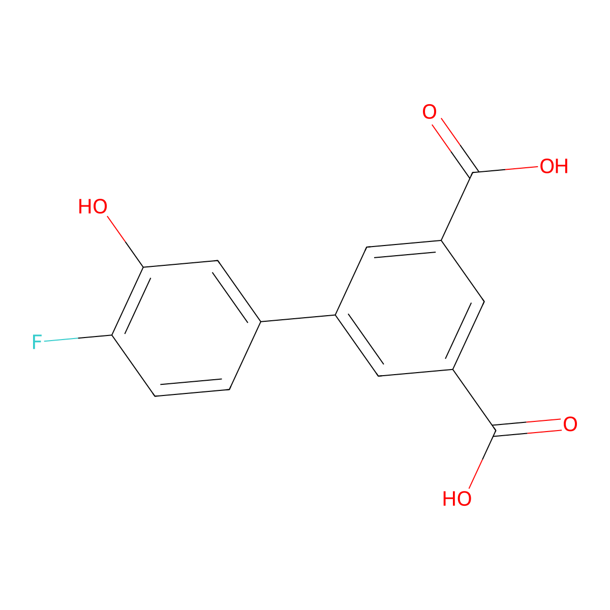 5-(3,5-Dicarboxyphenyl)-2-fluorophenol molecular structure, CAS 1261947-79-8