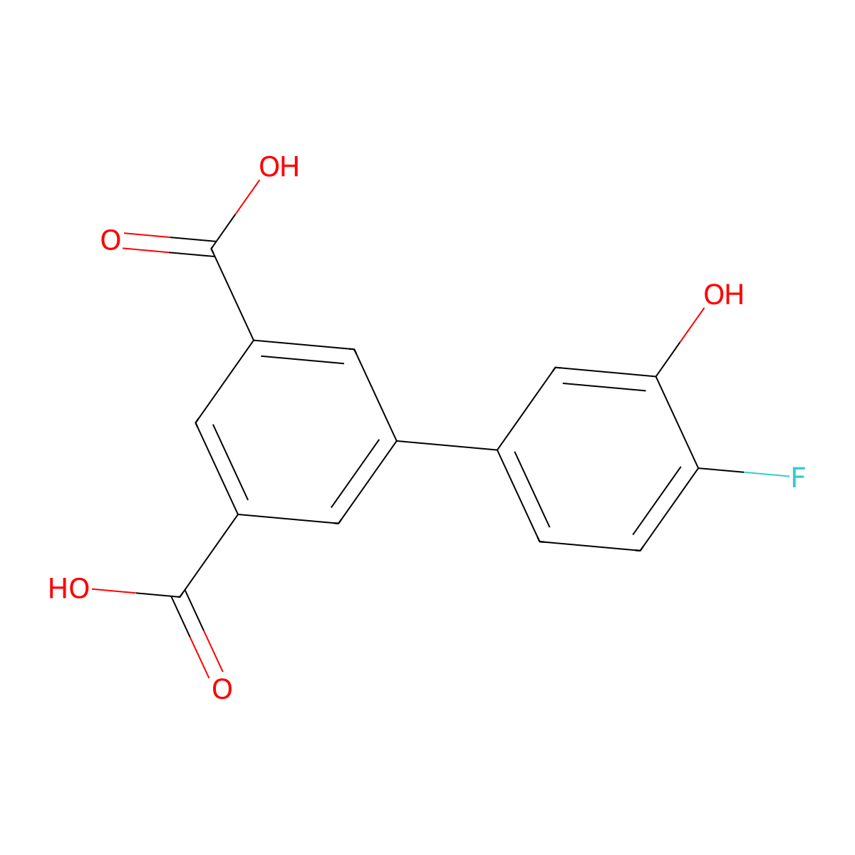 5-(3,5-Dicarboxyphenyl)-2-fluorophenol molecular structure, CAS 1261947-79-8