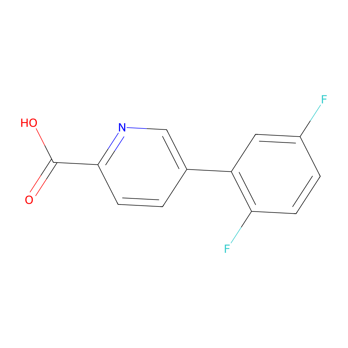 5-(2,5-Difluorophenyl)picolinic acid molecular structure, CAS 1261947-80-1