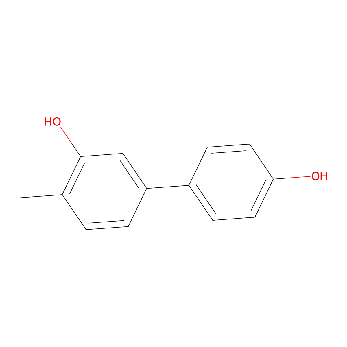 5-(4-Hydroxyphenyl)-2-methylphenol molecular structure, CAS 1261947-81-2