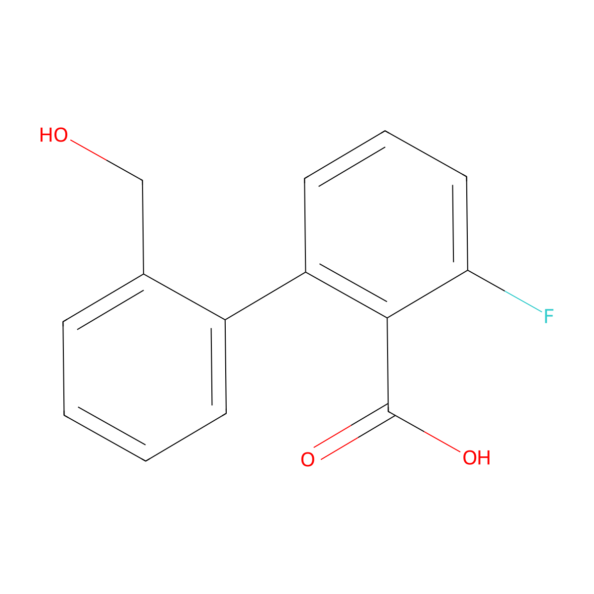 6-Fluoro-2-(2-hydroxymethylphenyl)benzoic acid molecular structure, CAS 1261947-82-3