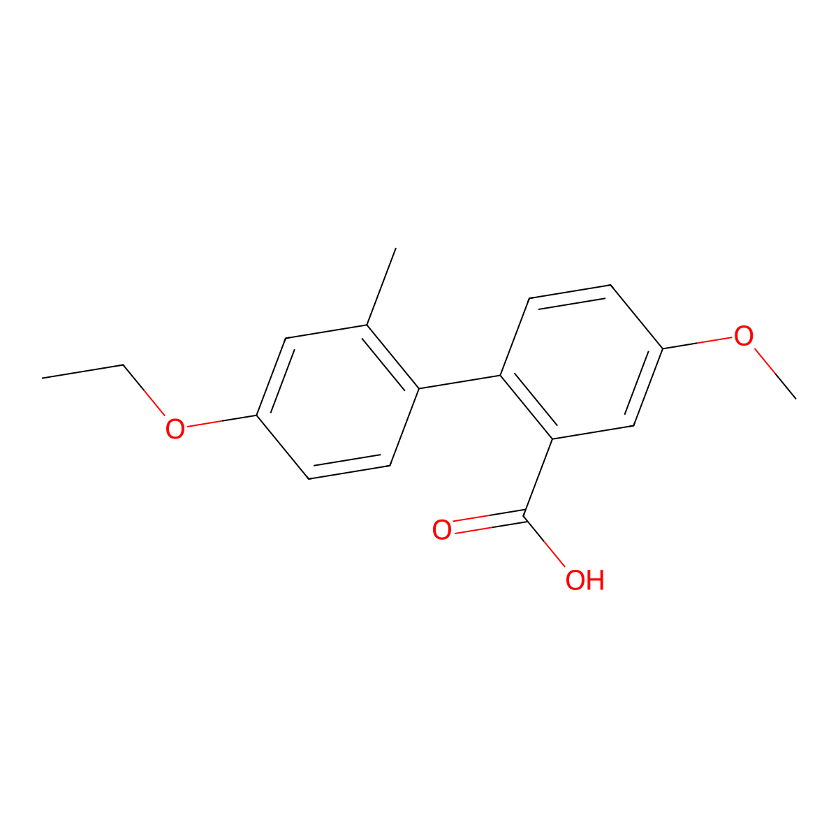2-(4-Ethoxy-2-methylphenyl)-5-methoxybenzoic acid molecular structure, CAS 1261947-85-6
