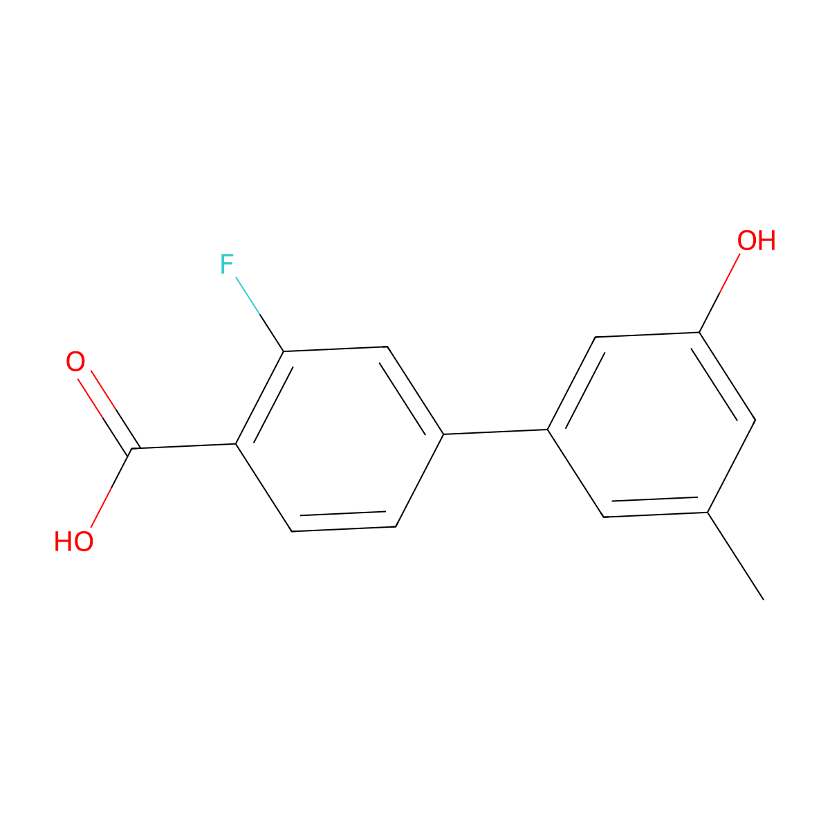 5-(4-Carboxy-3-fluorophenyl)-3-methylphenol molecular structure, CAS 1261947-89-0