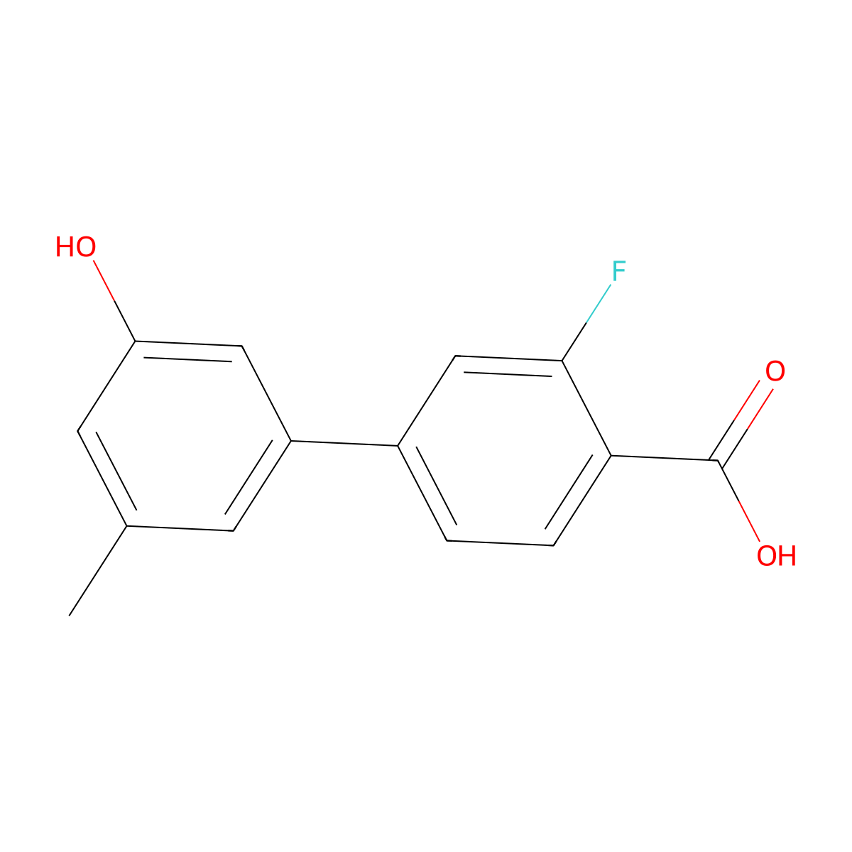 5-(4-Carboxy-3-fluorophenyl)-3-methylphenol molecular structure, CAS 1261947-89-0