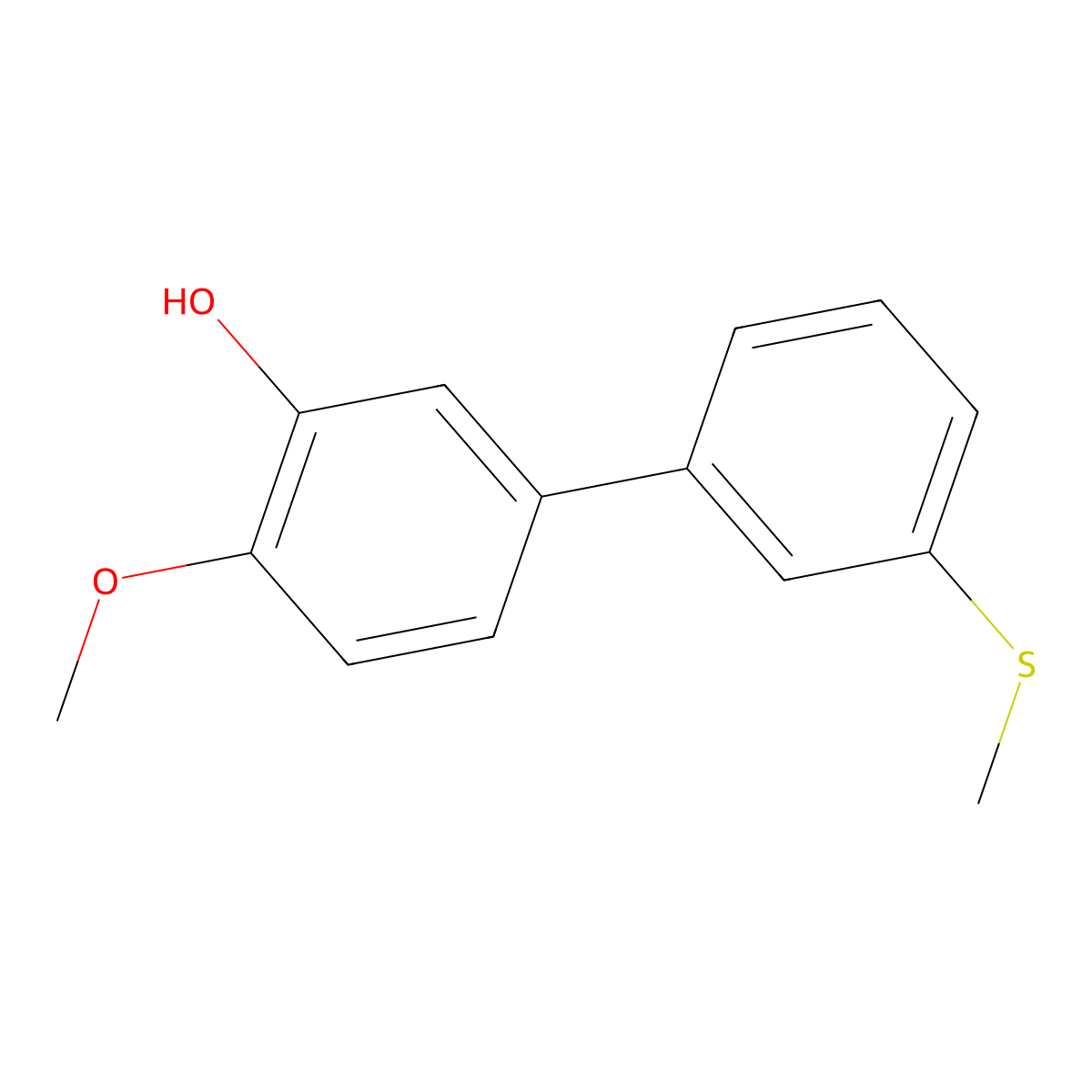 2-Methoxy-5-(3-methylthiophenyl)phenol molecular structure, CAS 1261947-90-3