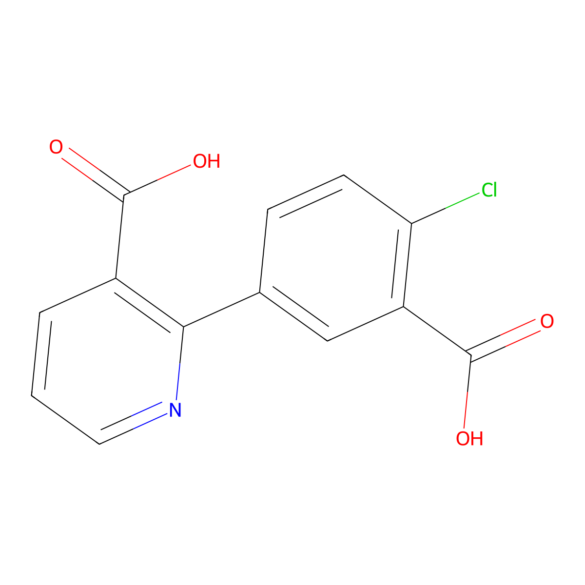 2-(3-Carboxy-4-chlorophenyl)pyridine-3-carboxylic acid molecular structure, CAS 1261947-93-6