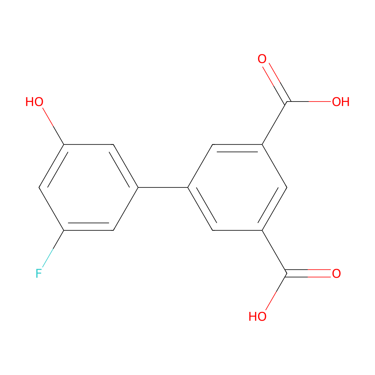 5-(3,5-Dicarboxyphenyl)-3-fluorophenol molecular structure, CAS 1261947-97-0