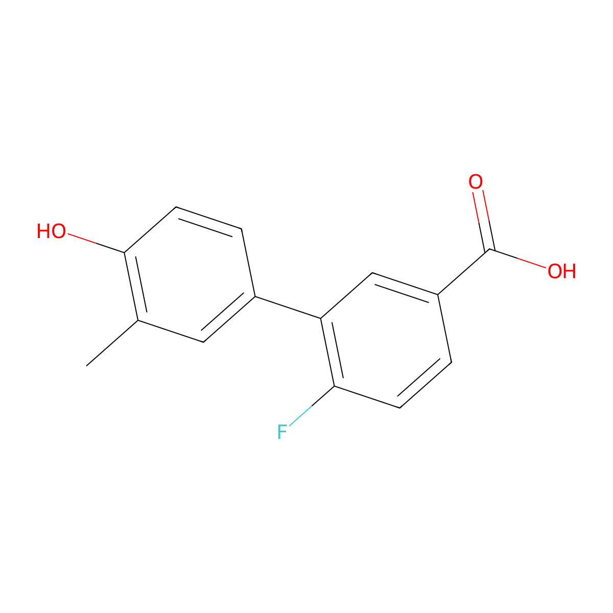 4-(5-Carboxy-2-fluorophenyl)-2-methylphenol molecular structure, CAS 1261948-08-6