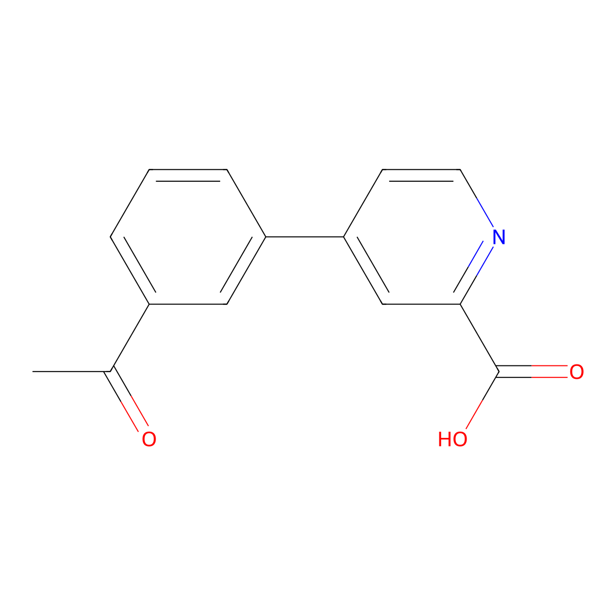 4-(3-Acetylphenyl)picolinic acid molecular structure, CAS 1261948-10-0