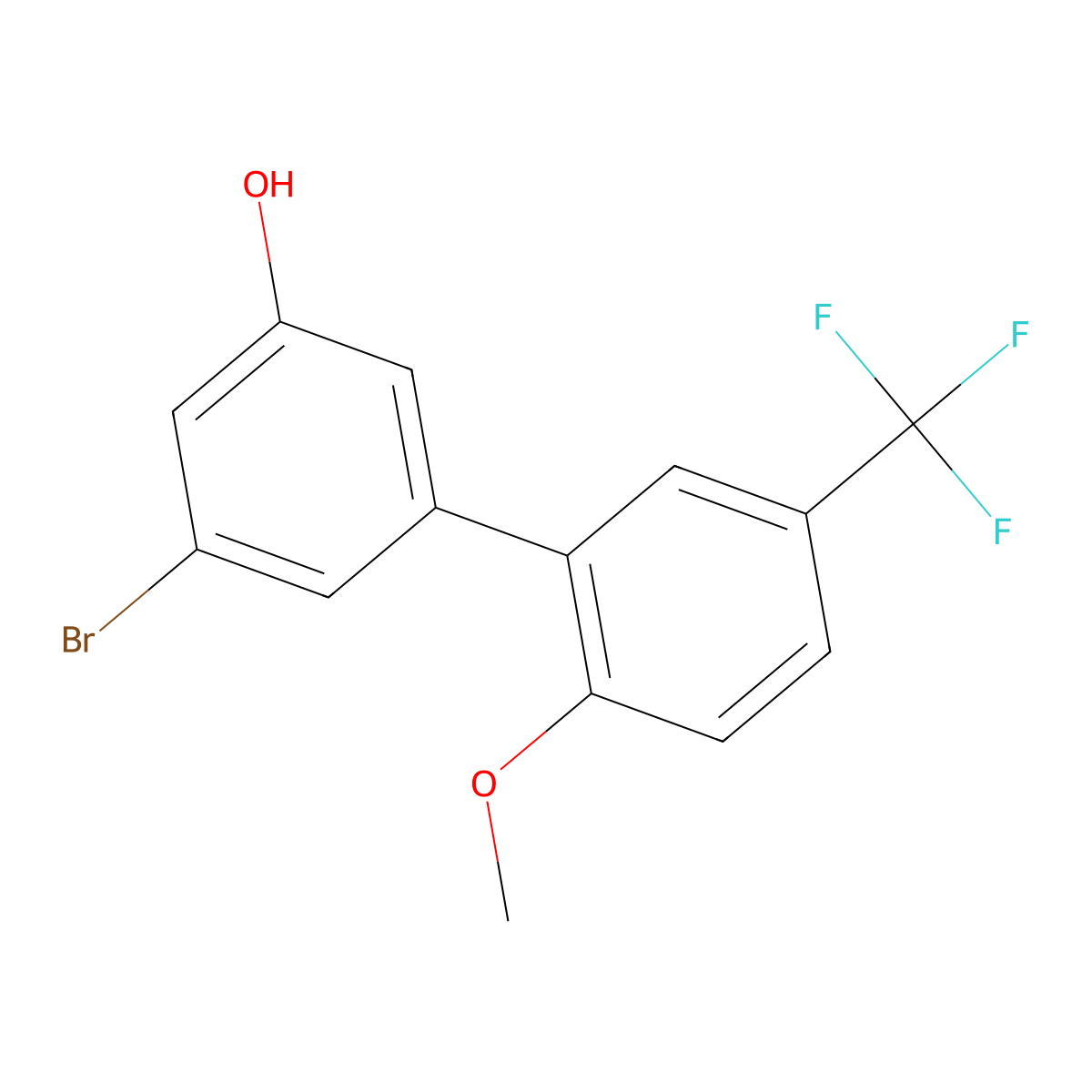 3-Bromo-5-(2-methoxy-5-trifluoromethylphenyl)phenol molecular structure, CAS 1261948-12-2