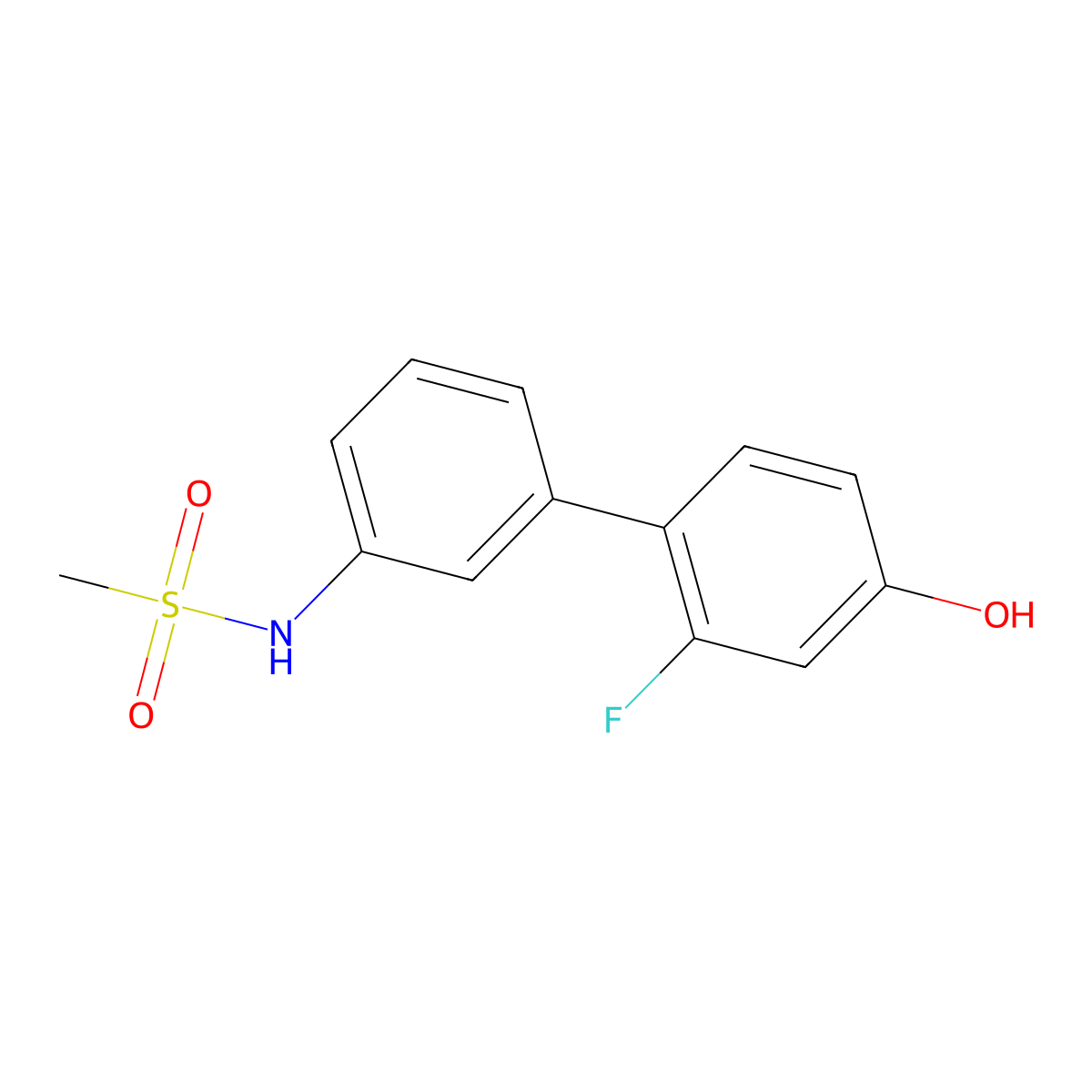 3-Fluoro-4-(3-methylsulfonylaminophenyl)phenol molecular structure, CAS 1261948-19-9