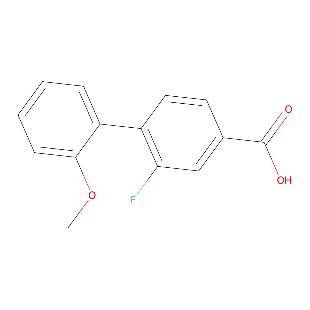3-Fluoro-4-(2-methoxyphenyl)benzoic acid molecular structure, CAS 1261948-20-2