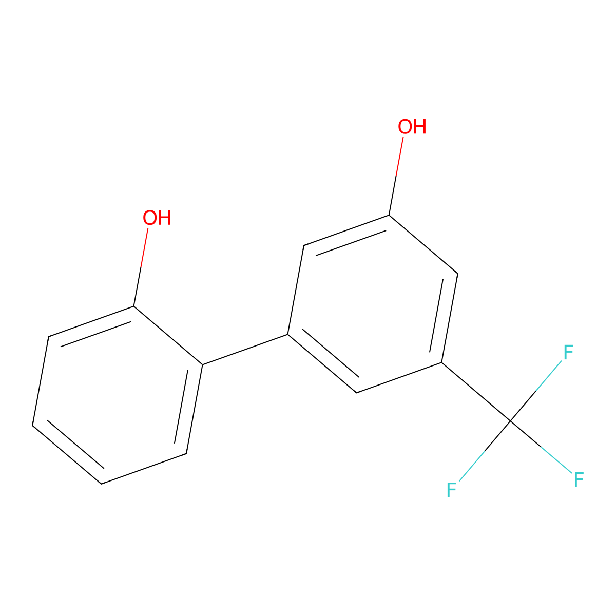 5-(2-Hydroxyphenyl)-3-trifluoromethylphenol molecular structure, CAS 1261948-22-4
