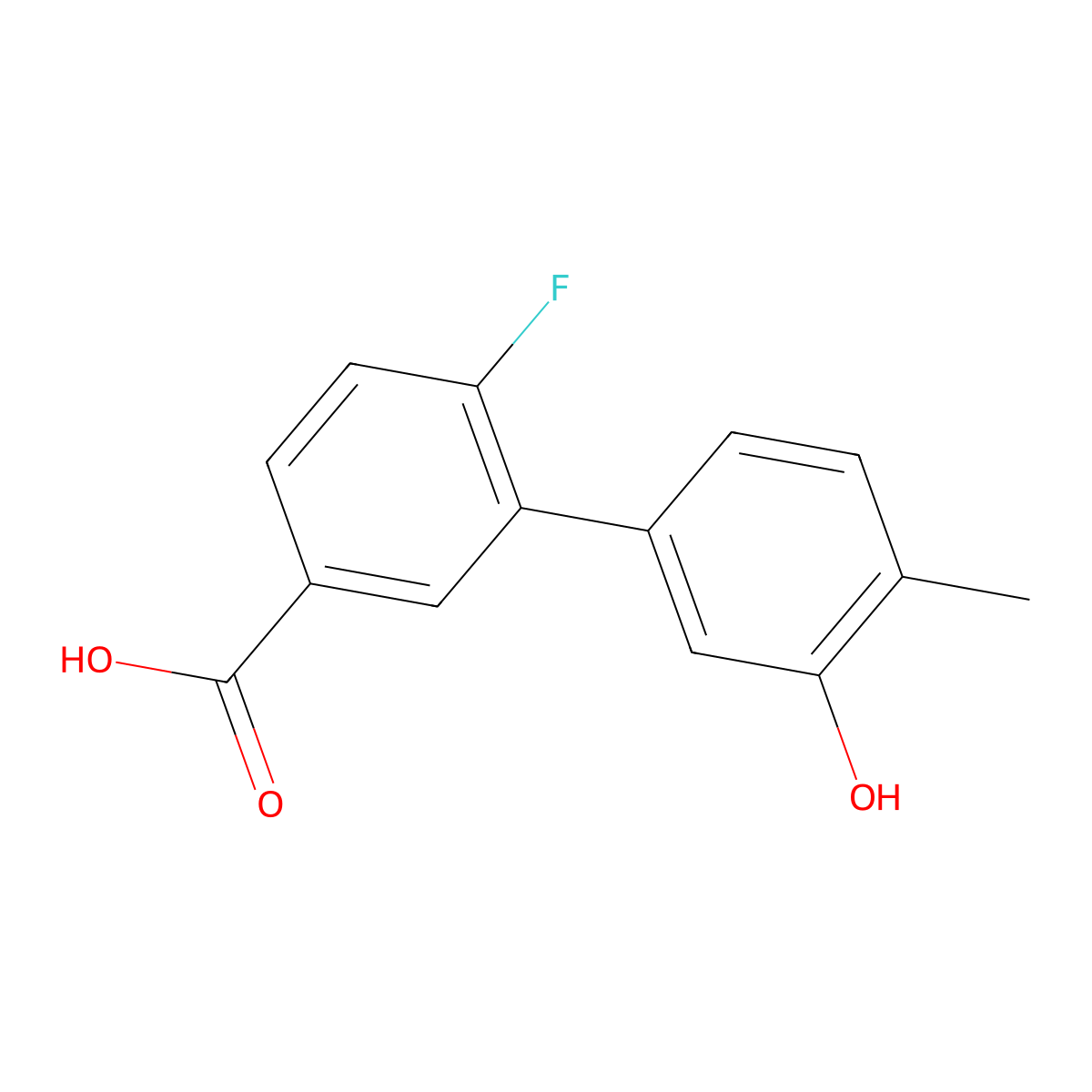 5-(5-Carboxy-2-fluorophenyl)-2-methylphenol molecular structure, CAS 1261948-23-5
