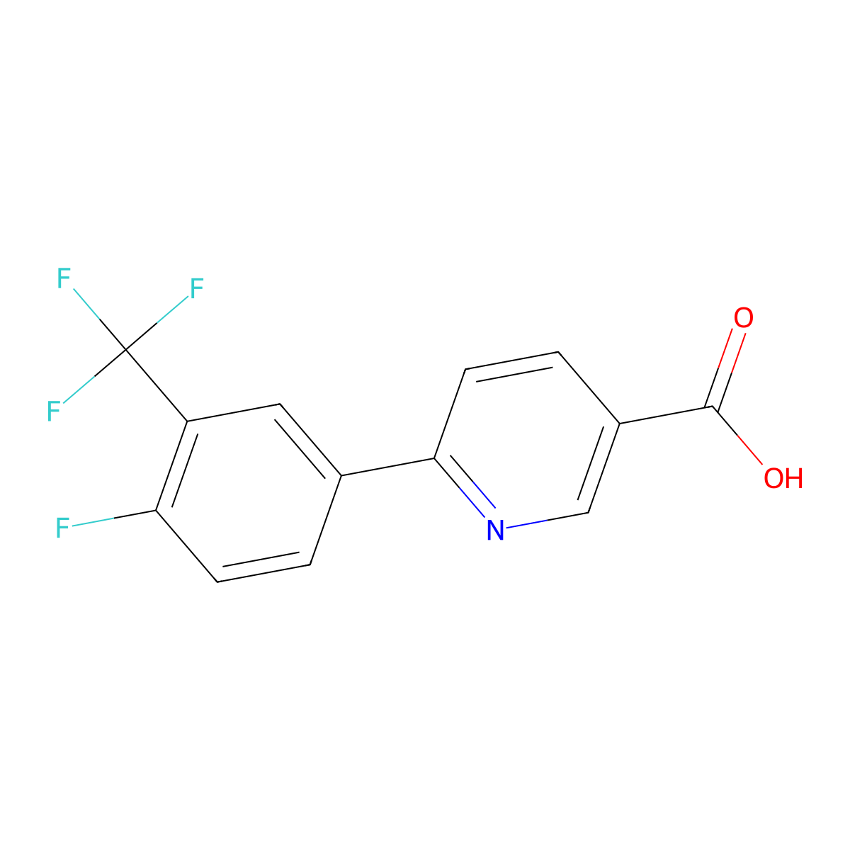 6-[4-Fluoro-3-(trifluoromethyl)phenyl]pyridine-3-carboxylic acid molecular structure, CAS 1261948-26-8