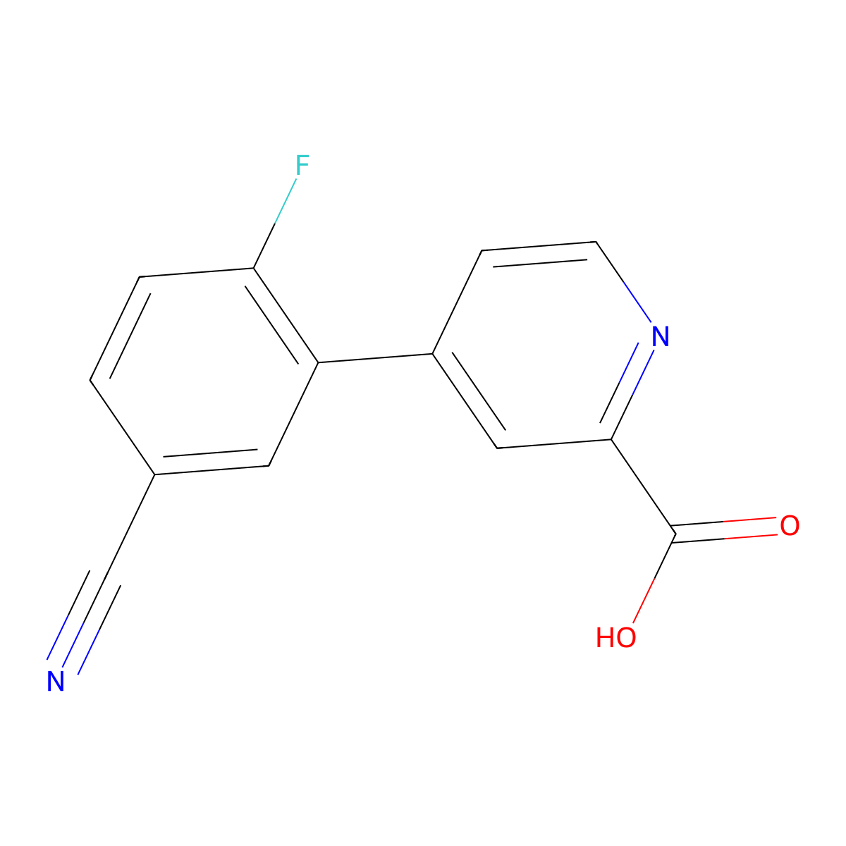 4-(5-Cyano-2-fluorophenyl)picolinic acid molecular structure, CAS 1261948-28-0
