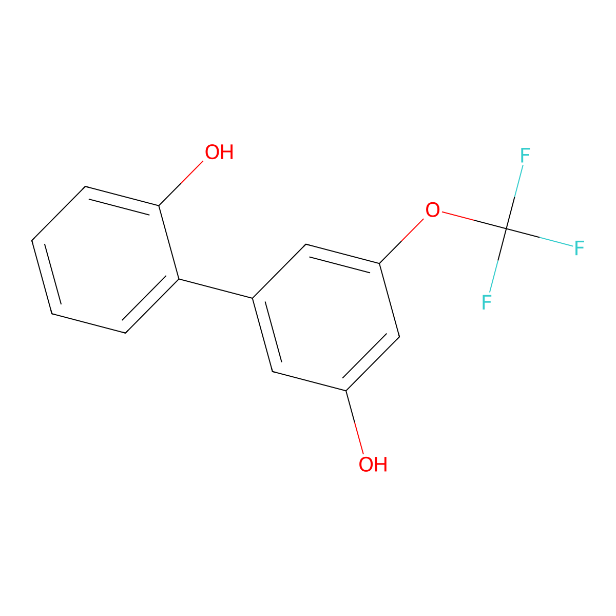 5-(2-Hydroxyphenyl)-3-trifluoromethoxyphenol molecular structure, CAS 1261948-31-5