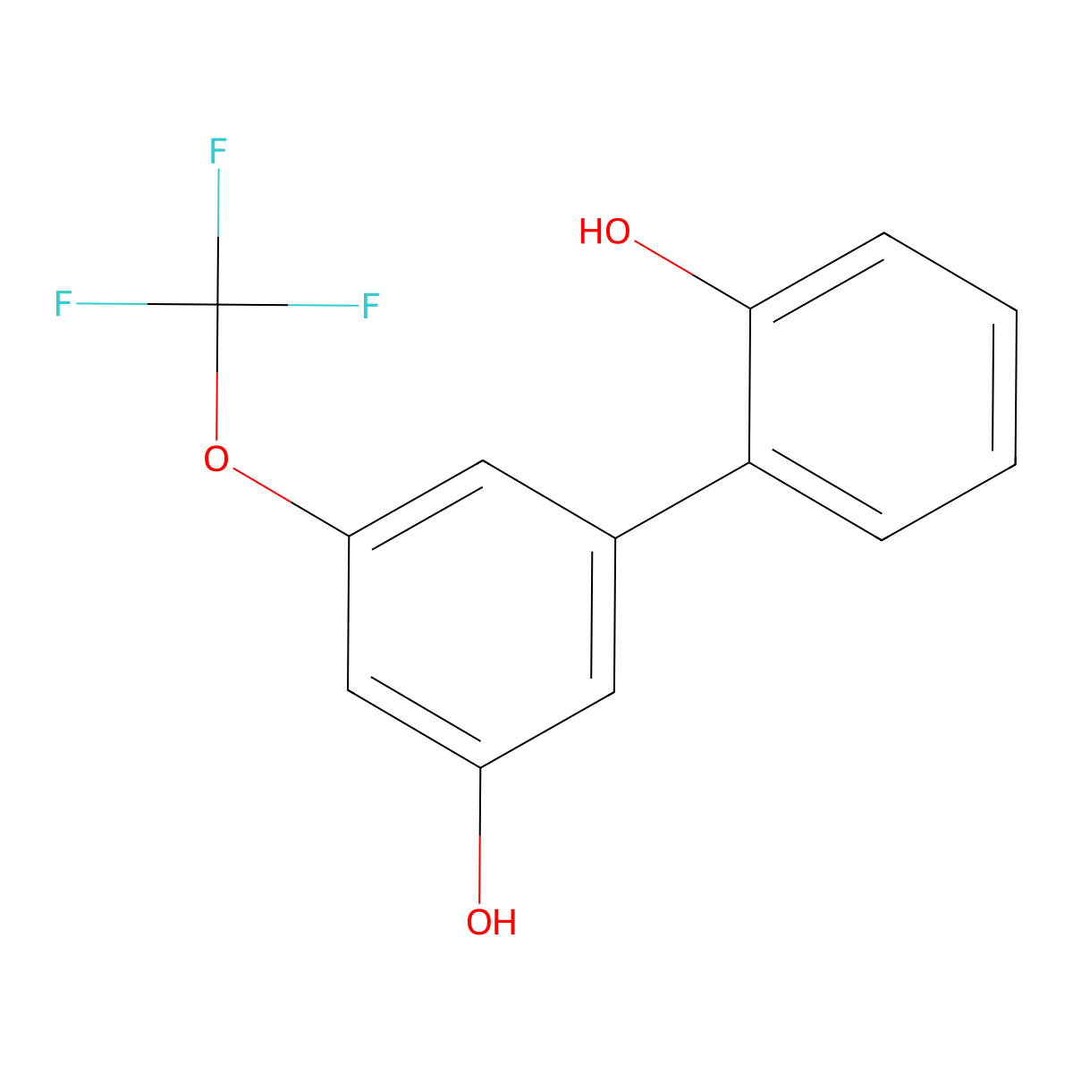 5-(2-Hydroxyphenyl)-3-trifluoromethoxyphenol molecular structure, CAS 1261948-31-5