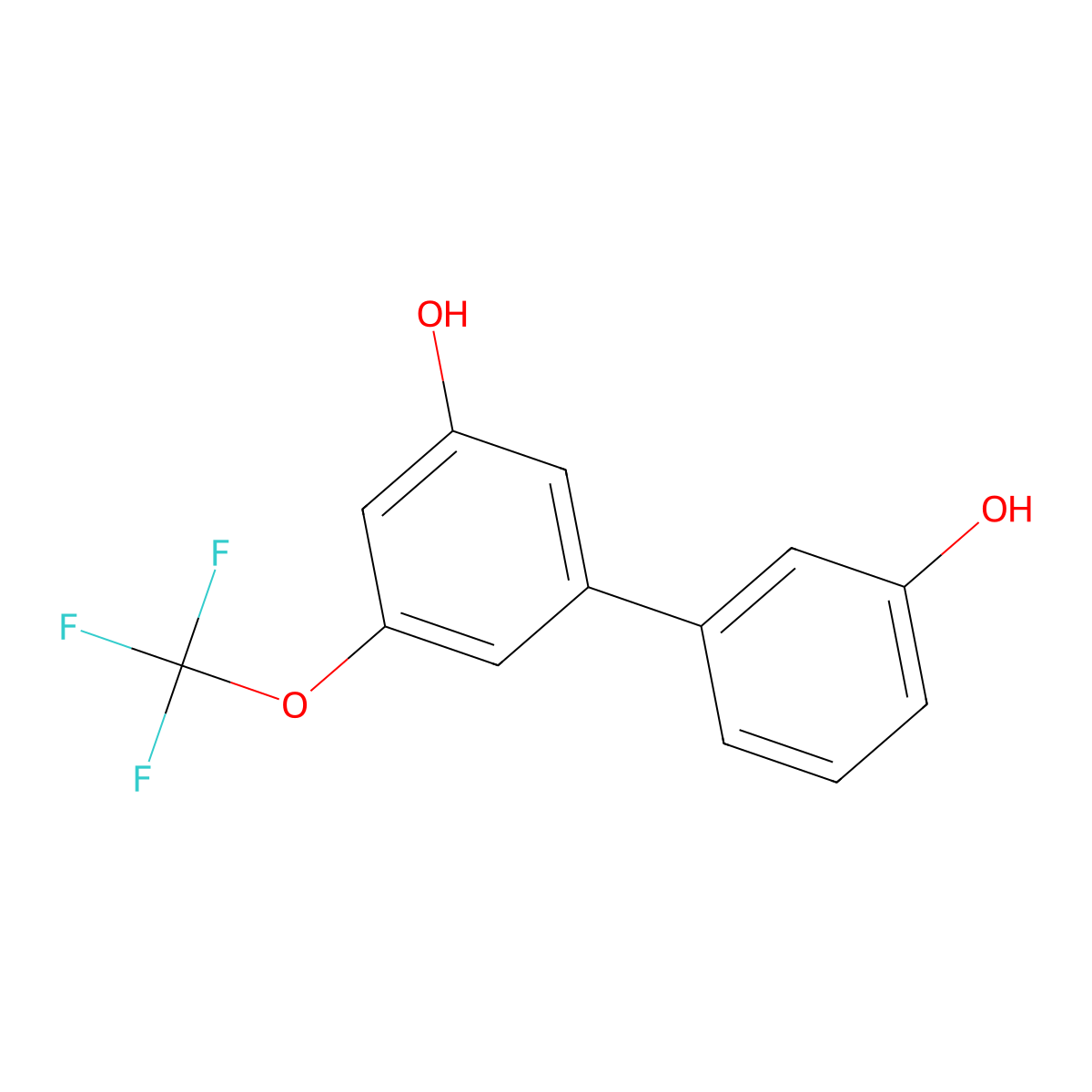 5-(3-Hydroxyphenyl)-3-trifluoromethoxyphenol molecular structure, CAS 1261948-38-2