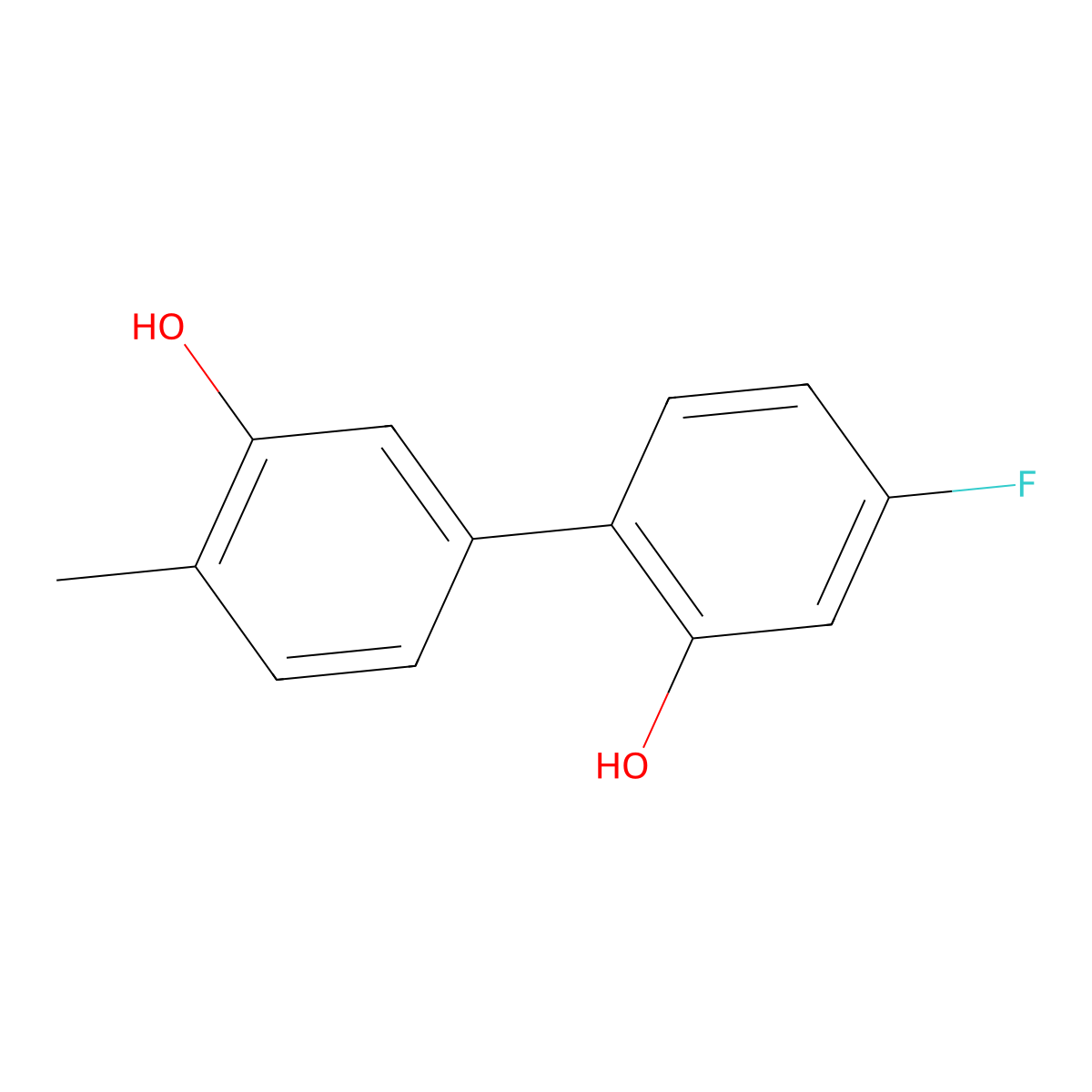5-(4-Fluoro-2-hydroxyphenyl)-2-methylphenol molecular structure, CAS 1261948-53-1