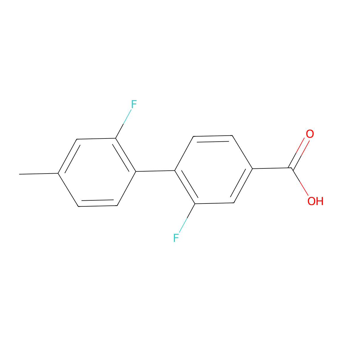 3-Fluoro-4-(2-fluoro-4-methylphenyl)benzoic acid molecular structure, CAS 1261948-54-2